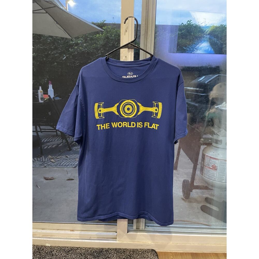 The World is Flat Boxer Flat Four Flat Six Subaru Car Adult Size Large Pre Owned